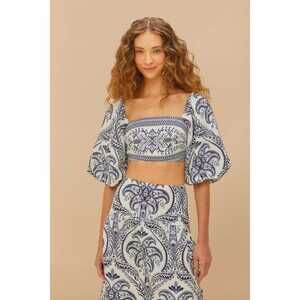 NEW Farm Rio Tropical Linen Blouse - XL